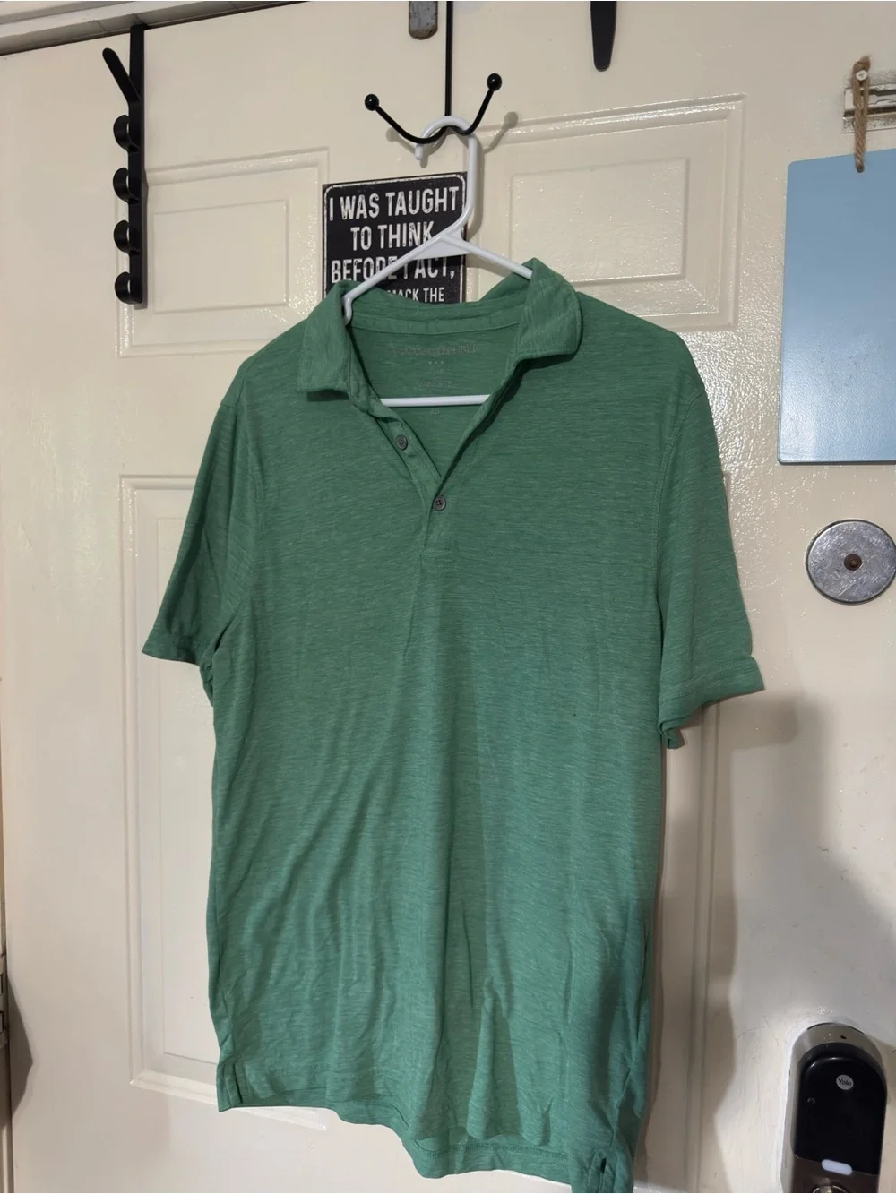 Banana Republic Heather Green Short-Sleeve Polo